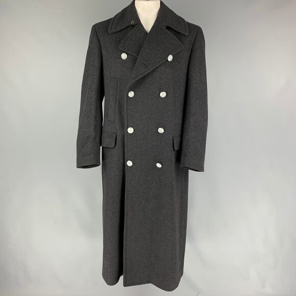 MICHAEL KORS Size 38 Charcoal Wool Blend Double Breasted Coat - Picture 1 of 1